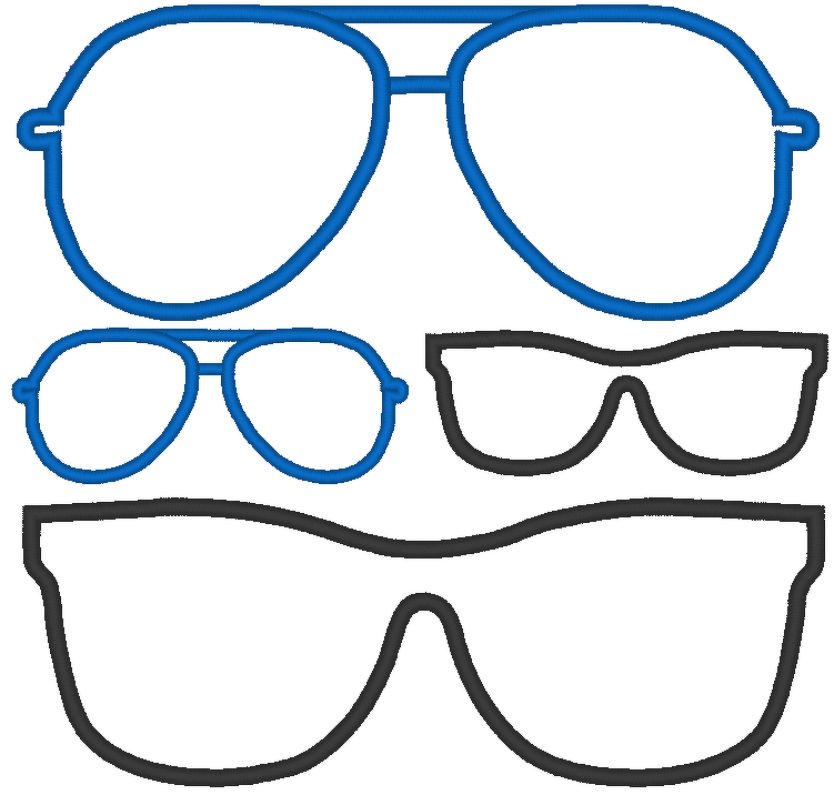 Stickdatei - Sonnenbrille Stoffapplikation für Kuscheltiere Kissen - Bild 4