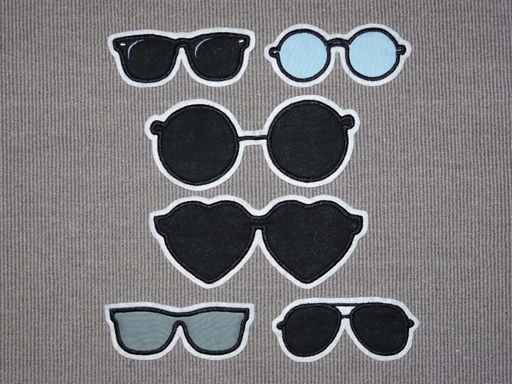 Stickdatei - Sonnenbrille Stoffapplikation für Kuscheltiere Kissen