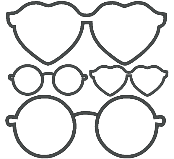 Stickdatei - Sonnenbrille Stoffapplikation für Kuscheltiere Kissen