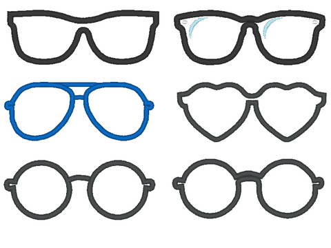 Stickdatei - Sonnenbrille Stoffapplikation für Kuscheltiere Kissen