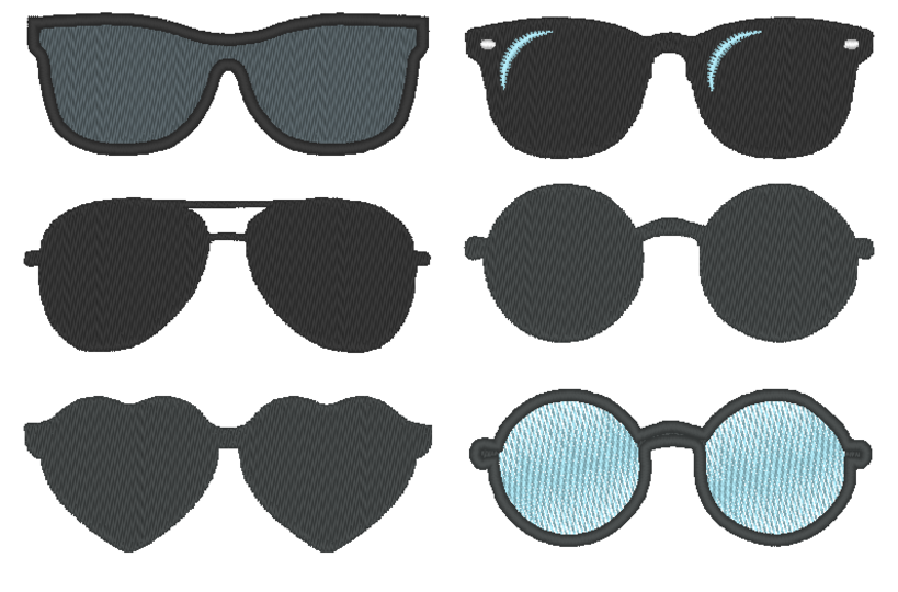 Stickdatei - Sonnenbrille gefüllt für Kuscheltiere Kissen Bettschlagen