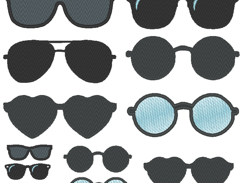 Stickdatei - Sonnenbrille gefüllt für Kuscheltiere Kissen Bettschlagen