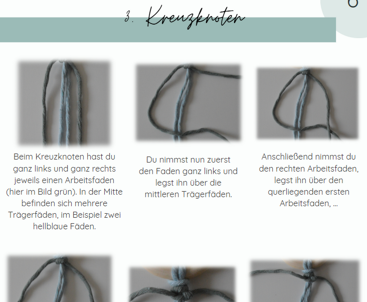 Makramee Mobile - Heißluftballons und Wolken - mit Erklärung Grundknoten