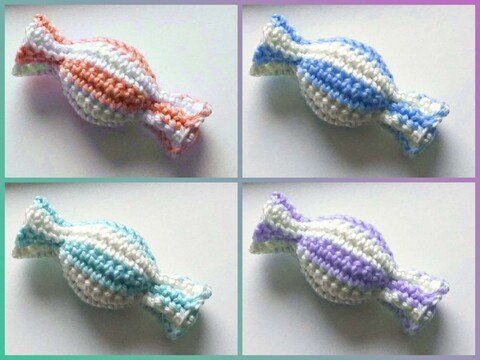 Häkelanleitung: niedliche Bonbons in allen Farben des Regenbogens