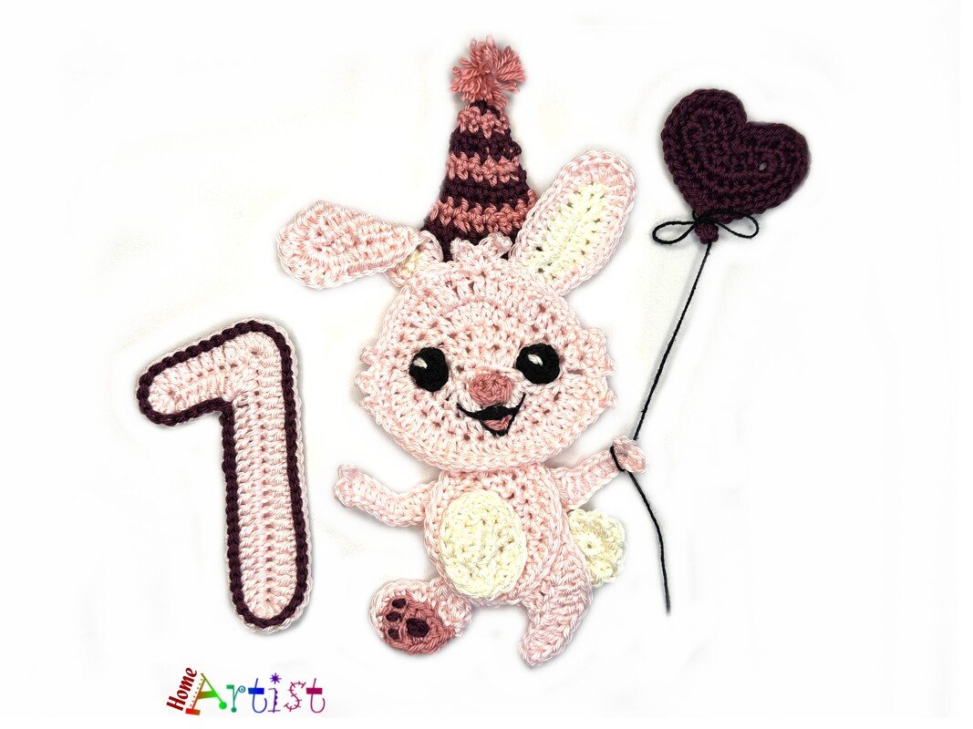 Crochet Animal Number 1 Bunny - Image 2
