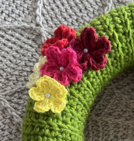 Häkelanleitungen Türkranz, 4 Blüten, Osterei und Osternest