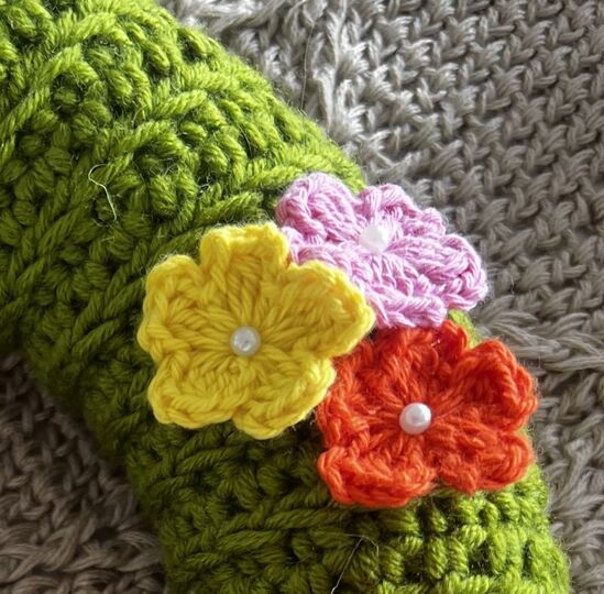 Häkelanleitungen Türkranz, 4 Blüten, Osterei und Osternest