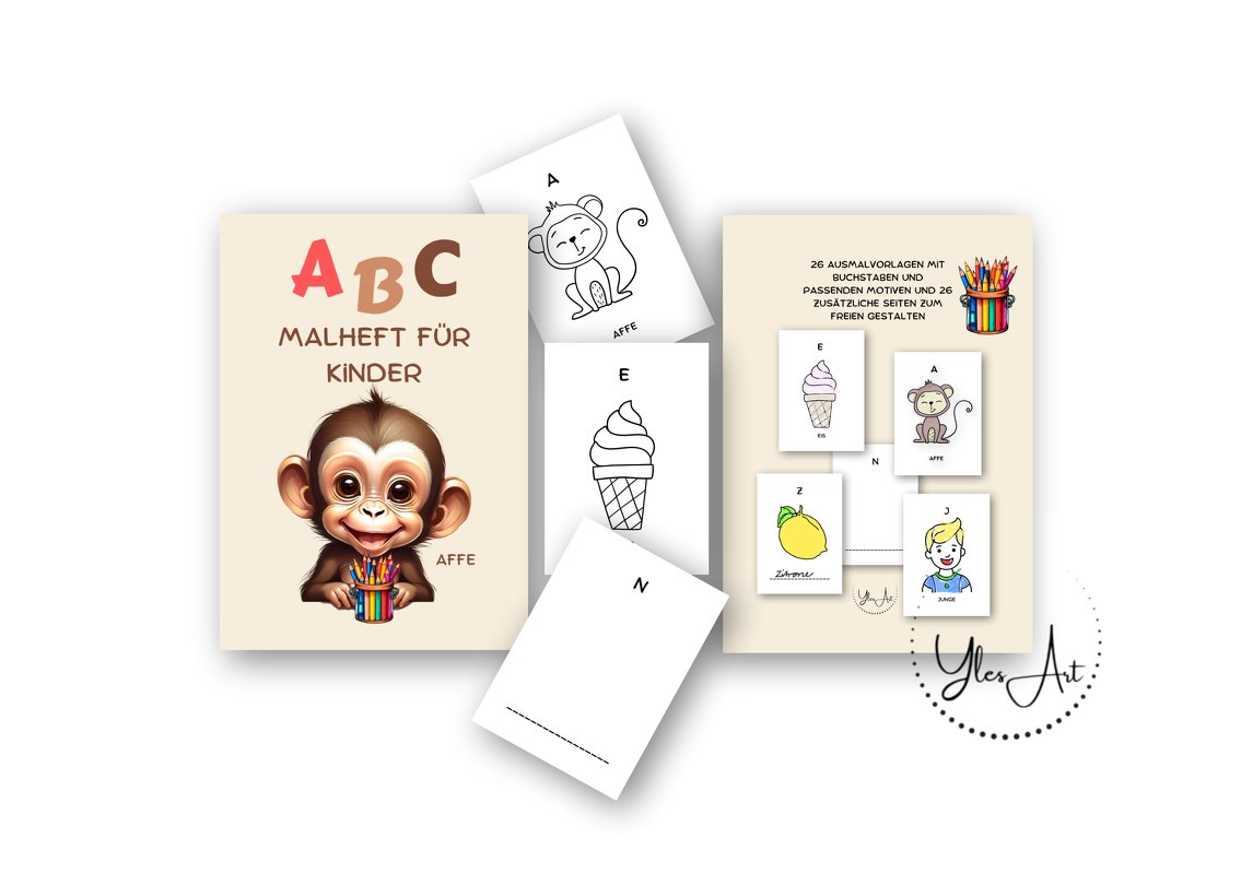Mein kreatives Alphabet-Malheft/Malvorlagen–Buchstaben lernen &amp; gestalten