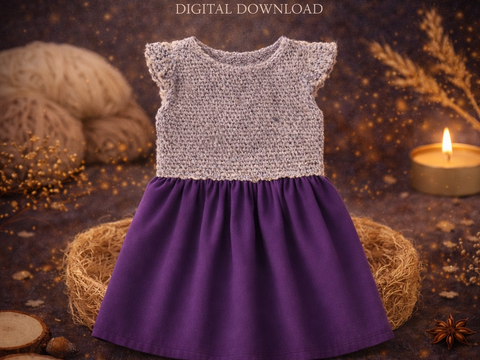 DIY Häkelanleitung Kinderkleid Luise - Größe 50/56 bis 122/128 - Deutsch