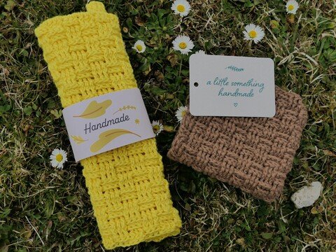 Häkelanleitung für ein Spültuch im Flechtmuster