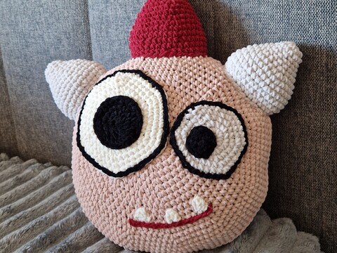 249 Häkelanleitung Kissen Häkelkissen Monster