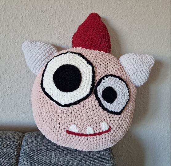 249 Häkelanleitung Kissen Häkelkissen Monster