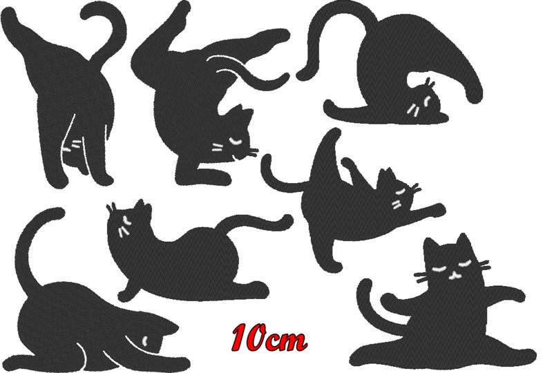 Stickdatei - Yoga Katze gefüllt Silhouette