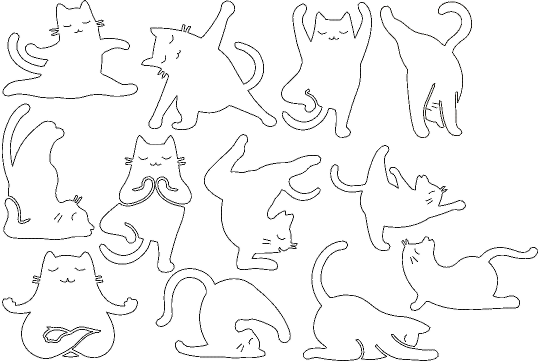 Stickdatei - Yoga Katze Linie - Bild 3