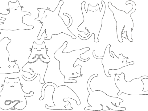 Stickdatei - Yoga Katze Linie