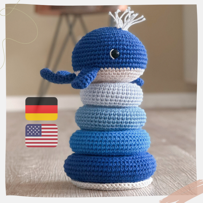 Stacking Toy Willy the Whale - Crochet Pattern | German &amp; English
