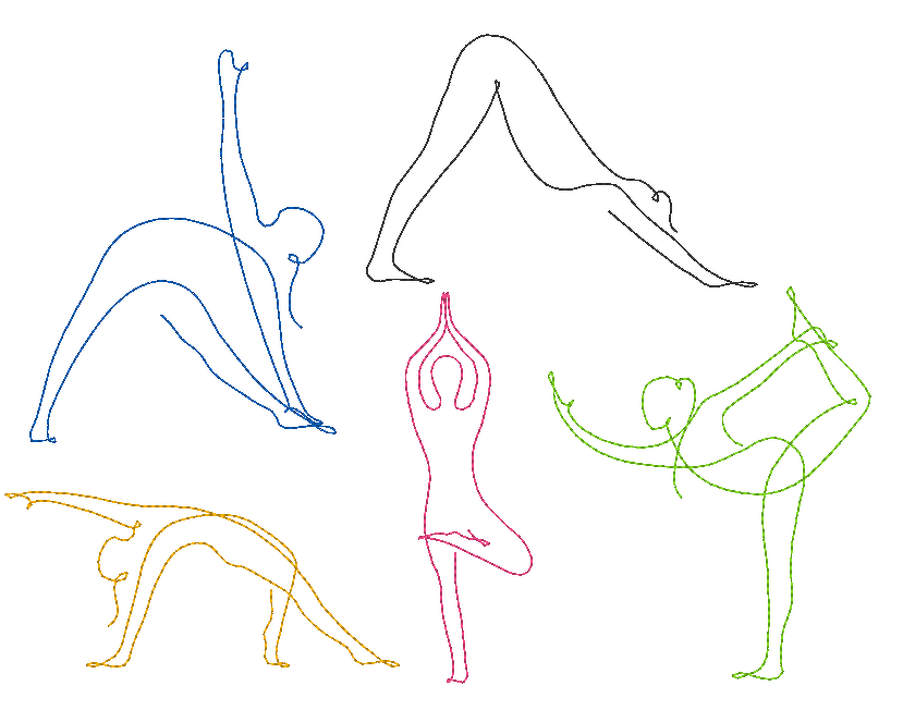 Stickdatei - Yoga Linie - Sport Frau schlicht  einfach  schnell - Bild 2