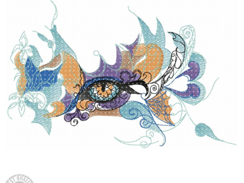 Auge Stickdatei – Ornamentales Fantasie-Motiv für besondere Akzente