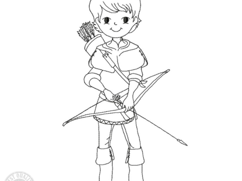 Schütze Stickdatei – Ausmal-Stickdatei für Kinder & bunte Regentage