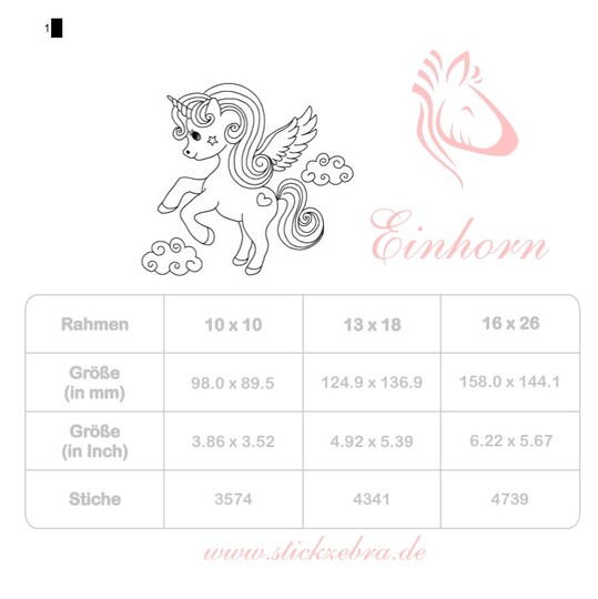 Einhorn Stickdatei – Ausmalmotiv für Kinder & kreative Regentage