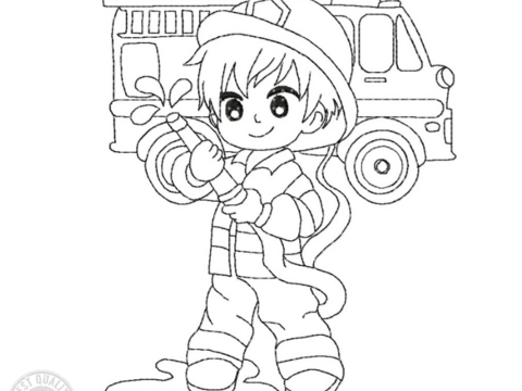 Feuerwehr Stickdatei – Ausmalmotiv für Kinder & kreative Regentage