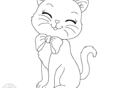 Katze Stickdatei – Ausmalmotiv für Kinder & kreative Regentage