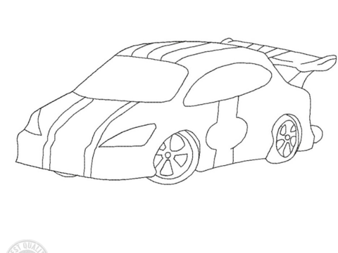 Rennauto Stickdatei – Ausmalmotiv für Kinder & kreative Nähprojekte