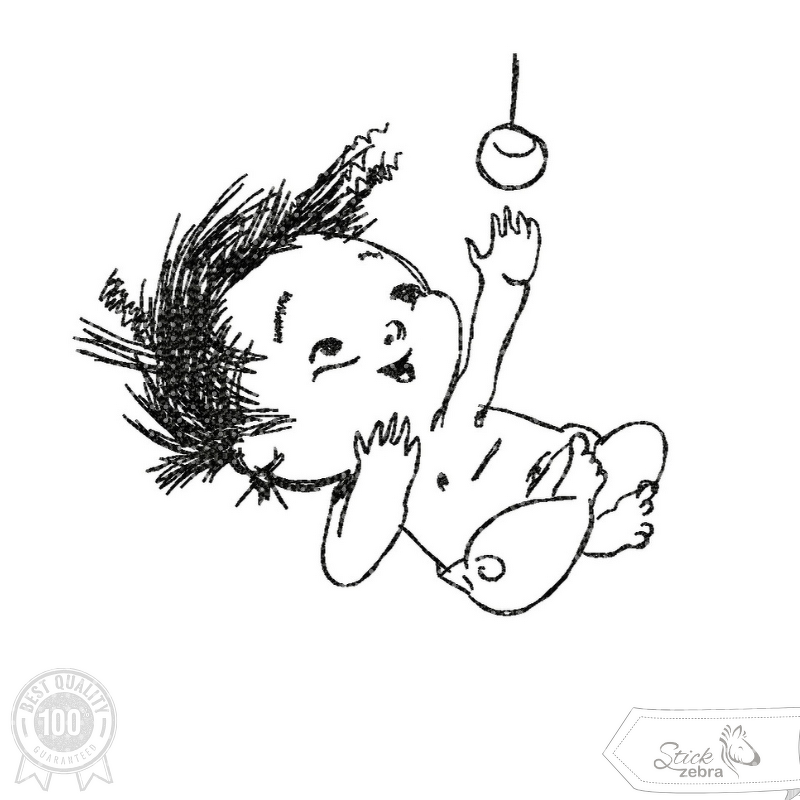 Baby Stickdatei – Süßes Motiv mit Spielzeug für liebevolle Geschenkideen