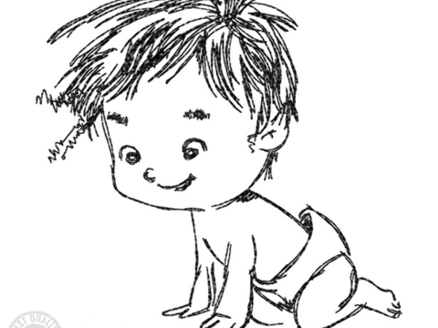 Baby Stickdatei – Krabbelndes Baby für verspielte Stickprojekte