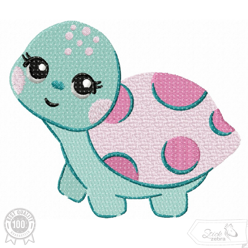 Schildkröte Stickdatei – Süßes Kindermotiv für deine Nähideen