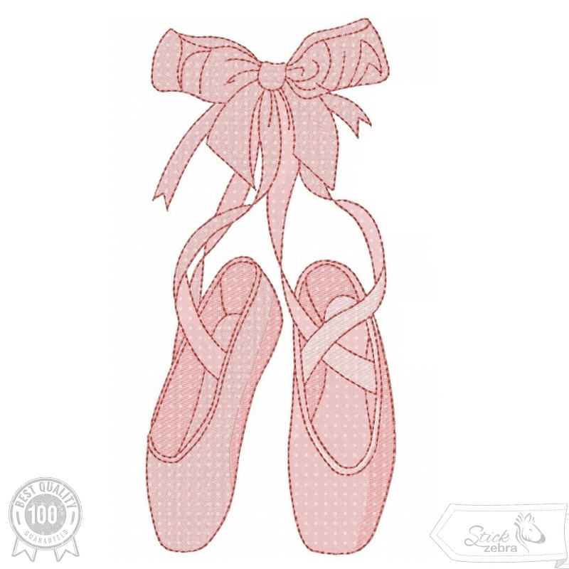 Ballettschuhe Stickdatei – Zartes Motiv für kleine Tänzerinnen & kreative P