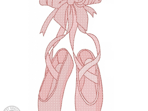 Ballettschuhe Stickdatei – Zartes Motiv für kleine Tänzerinnen & kreative P