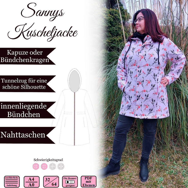 Sannys Allround/Kuscheljacke - Gr 32-64 - E-Book und Nähanleitung