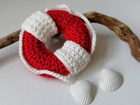 Häkelanleitung für einen kleinen Rettungsring