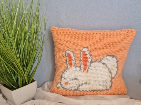 Häkelanleitung Häschenkissen