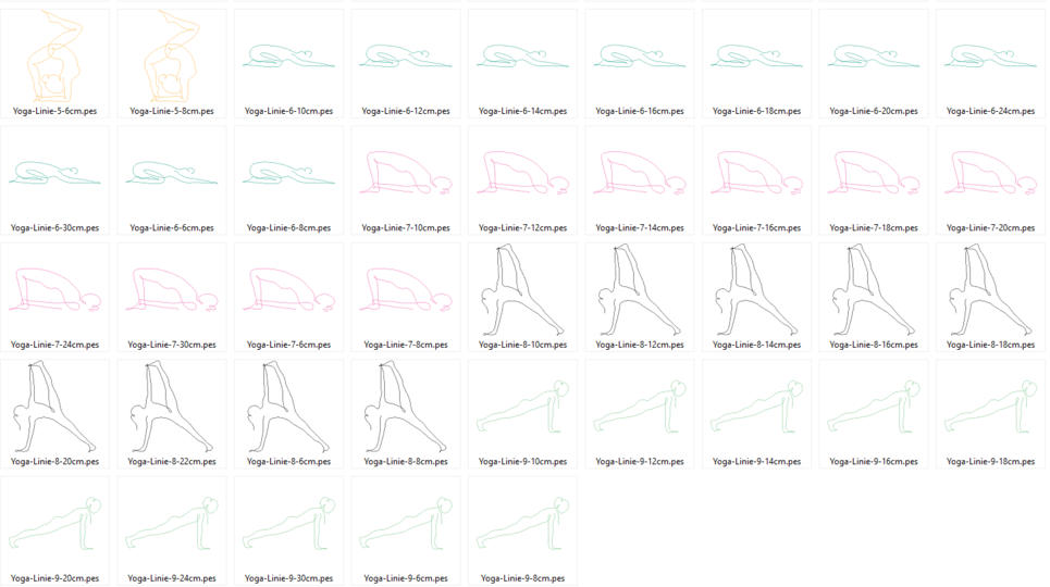 Stickdatei - Yoga Linie 2 - Sport Frau schlicht / einfach / schnell