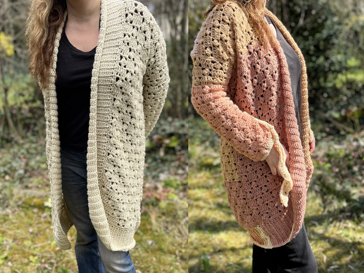 Häkelanleitung Cozy-Karo Mantel