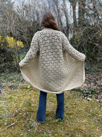 Häkelanleitung Cozy-Karo Mantel