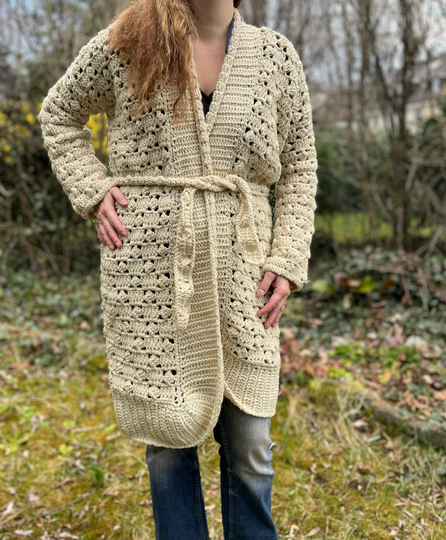 Häkelanleitung Cozy-Karo Mantel