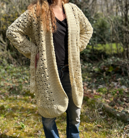 Häkelanleitung Cozy-Karo Mantel