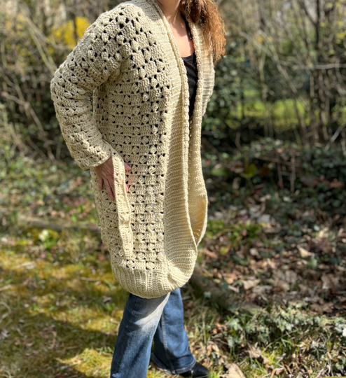 Häkelanleitung Cozy-Karo Mantel