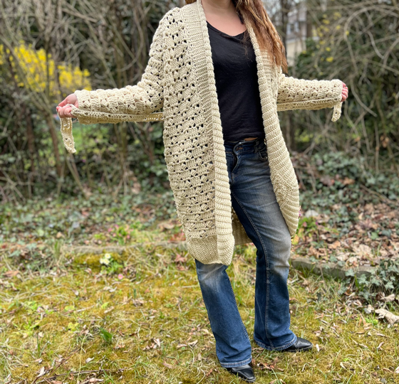 Häkelanleitung Cozy-Karo Mantel