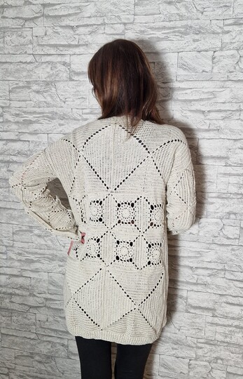 247 Häkelanleitung Granny Jacke Häkeljacke Hellbeige 36/40