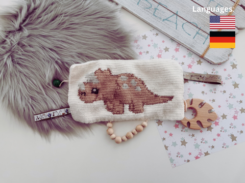 Häkelmuster PDF Knistertuch Dino Dinosaurier einfaches Muster Amigurumi