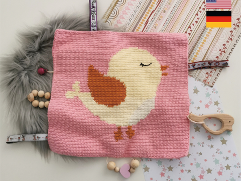 Häkelmuster PDF Knistertuch Vogel Beth Baby einfaches Muster Amigurumi Spie