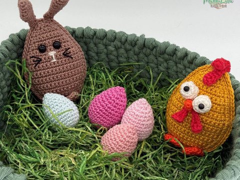 Oster-Eier-Körbchen - Häkelanleitung