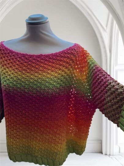 Häkelanleitung Ponchopulli Indira