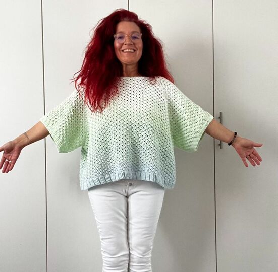 Häkelanleitung Ponchopulli Indira