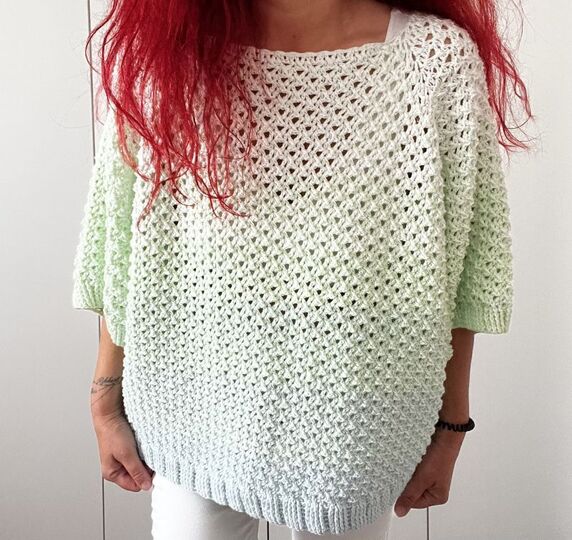 Häkelanleitung Ponchopulli Indira