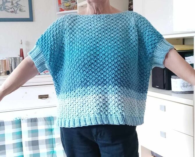 Häkelanleitung Ponchopulli Indira